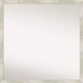 28" x 28" Non-Beveled Crackled Narrow Bathroom Wall Mirror Metallic Silver - Amanti Art: Includes Mounting Hardware, Polystyrene Frame