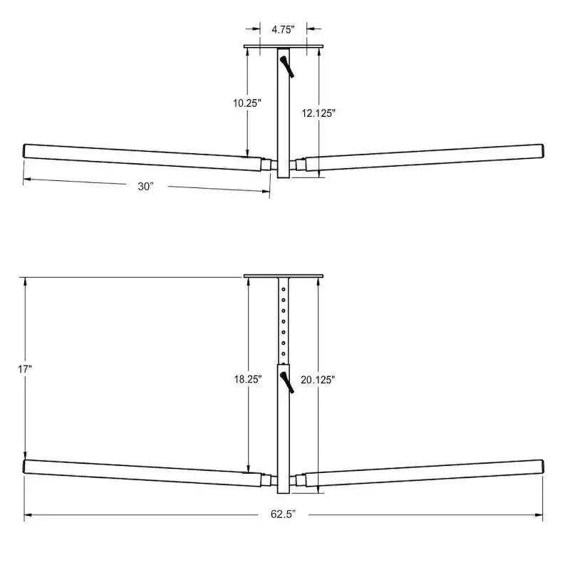 Hi-Port 2 | Supporto regolabile da soffitto per sci e snowboard | Doppio | Capacità 68 kg