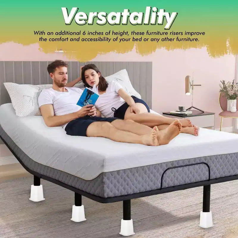 Rialzi per Letto Robusti - Rialzi per Mobili 6 Pollici - Rialzi Impilabili per Letto Confezione da 4