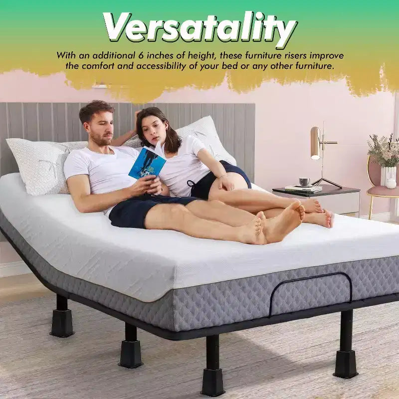 Rialzi per Letto Robusti - Rialzi per Mobili 6 Pollici - Rialzi Impilabili per Letto Confezione da 4