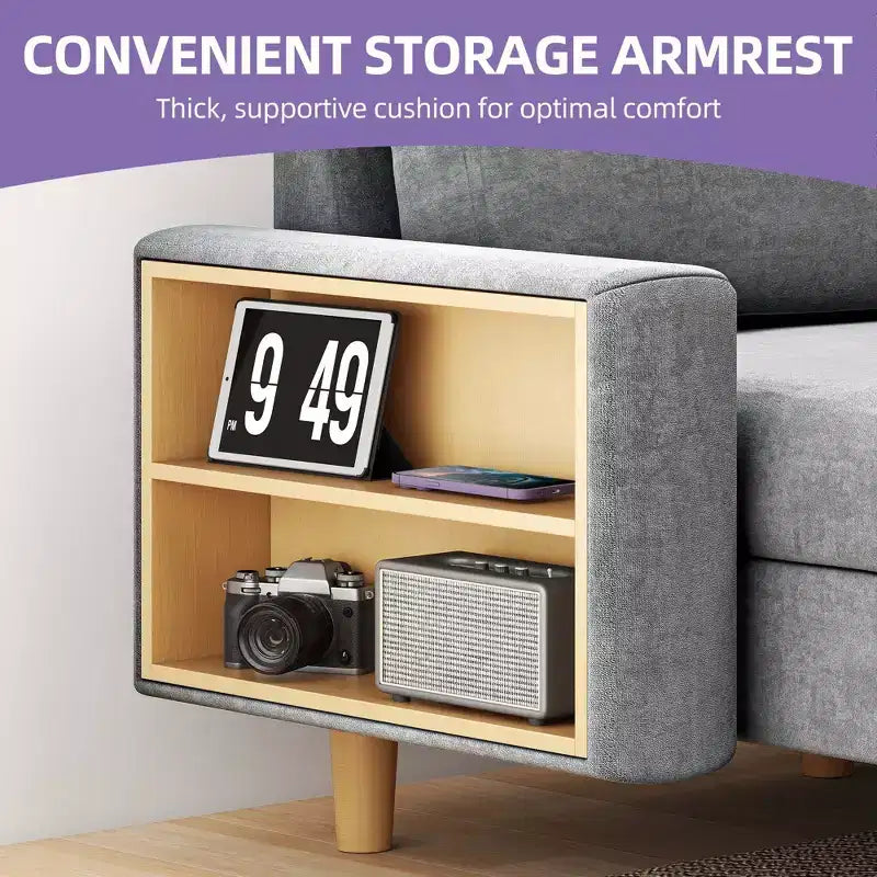 Divano sezionale modulare a U 109 Divano letto sezionale a 4 posti Comodo divano con braccioli Facile da montare per soggiorno camera da letto