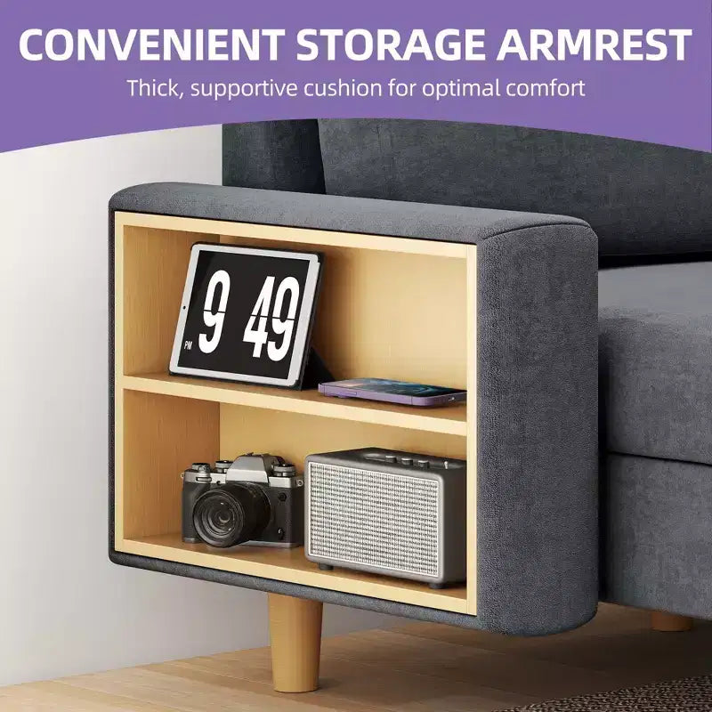 Divano sezionale modulare a U 109 Divano letto sezionale a 4 posti Comodo divano con braccioli Facile da montare per soggiorno camera da letto