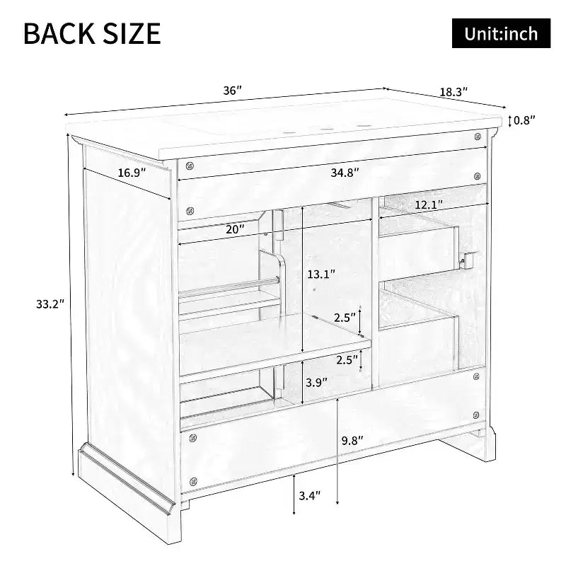 Mobile bagno da 90 cm con lavabo in ceramica, 4 cassetti, 1 anta con chiusura ammortizzata, piedini e maniglie in metallo nero