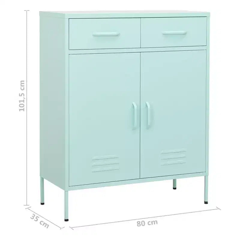 Armadietto portaoggetti in acciaio verde oliva 80 x 35 x 101,5 cm