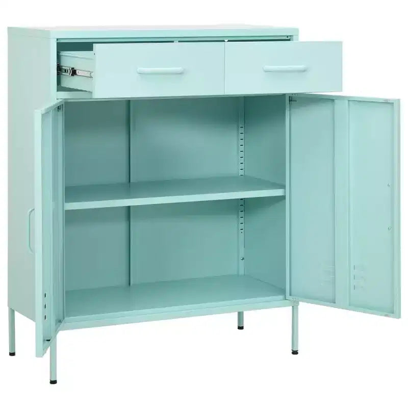 Armadietto portaoggetti in acciaio verde oliva 80 x 35 x 101,5 cm