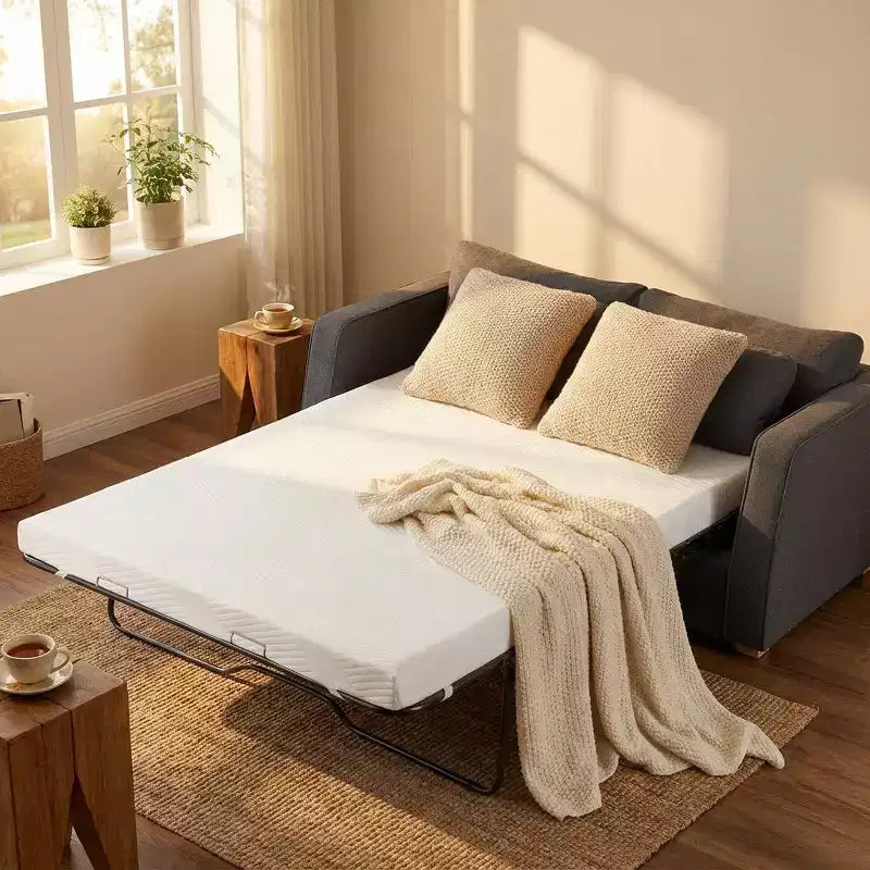 4 Materasso di Ricambio in Memory Foam Gel per Divano Letto, Materasso per Divano con Rivestimento Lavabile per Divano Estraibile, CertiPUR-US