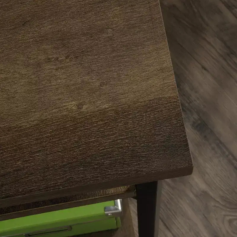 Scrivania rustica in legno con ripiani regolabili