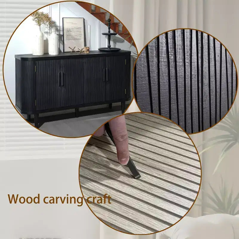 Mobile contenitore moderno in legno da 59'' con 4 ante e 2 ripiani regolabili