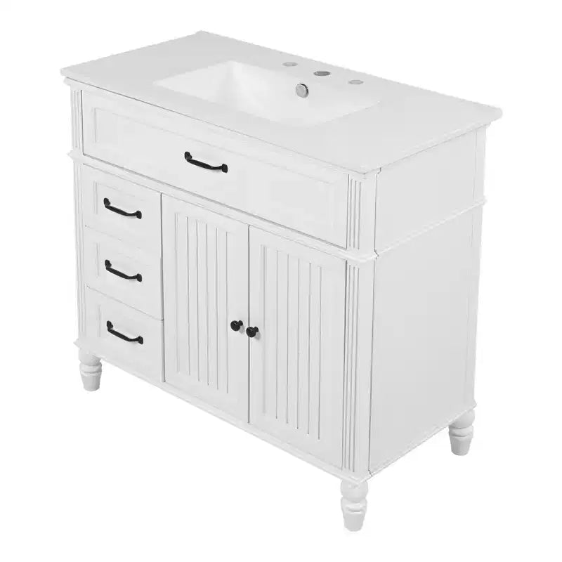 Mobile bagno lavabo 36 pollici, mobiletto bagno contenitore con cassetti, mobile lavabo bagno singolo