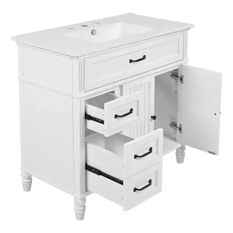 Mobile bagno lavabo 36 pollici, mobiletto bagno contenitore con cassetti, mobile lavabo bagno singolo