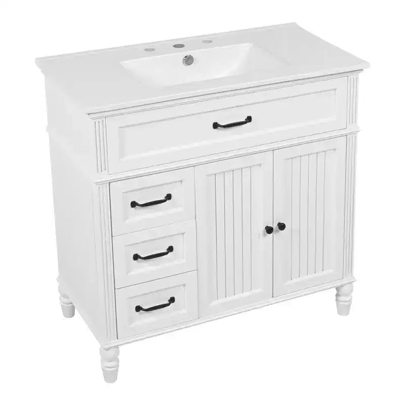 Mobile bagno lavabo 36 pollici, mobiletto bagno contenitore con cassetti, mobile lavabo bagno singolo