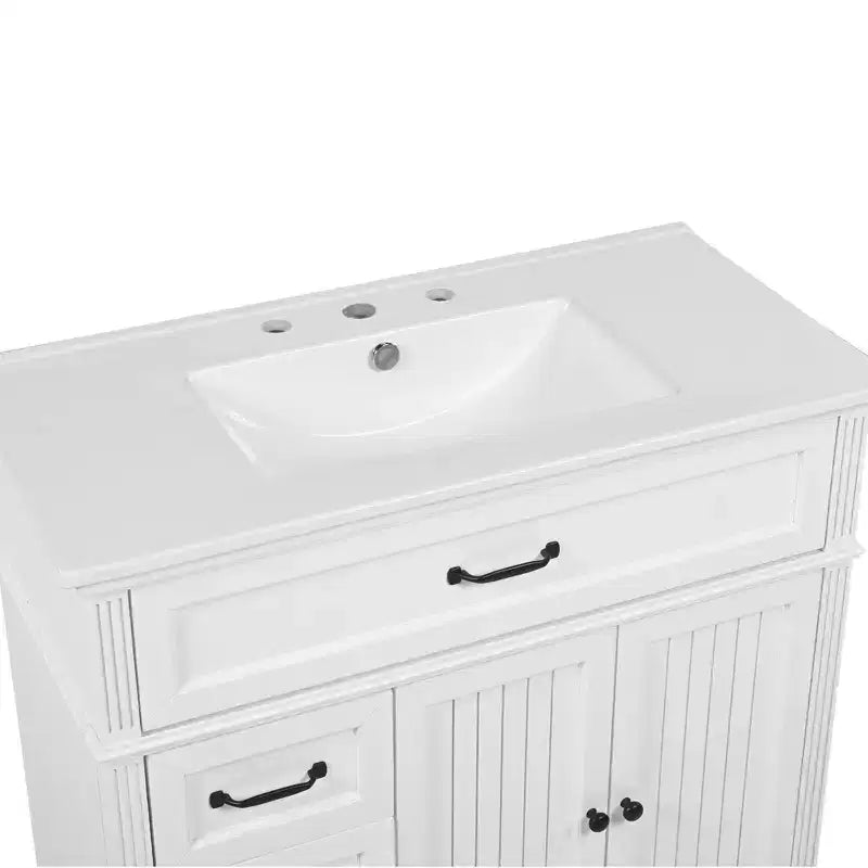 Mobile bagno lavabo 36 pollici, mobiletto bagno contenitore con cassetti, mobile lavabo bagno singolo
