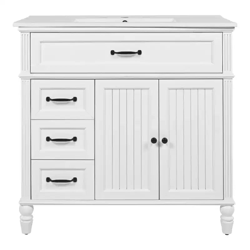 Mobile bagno lavabo 36 pollici, mobiletto bagno contenitore con cassetti, mobile lavabo bagno singolo