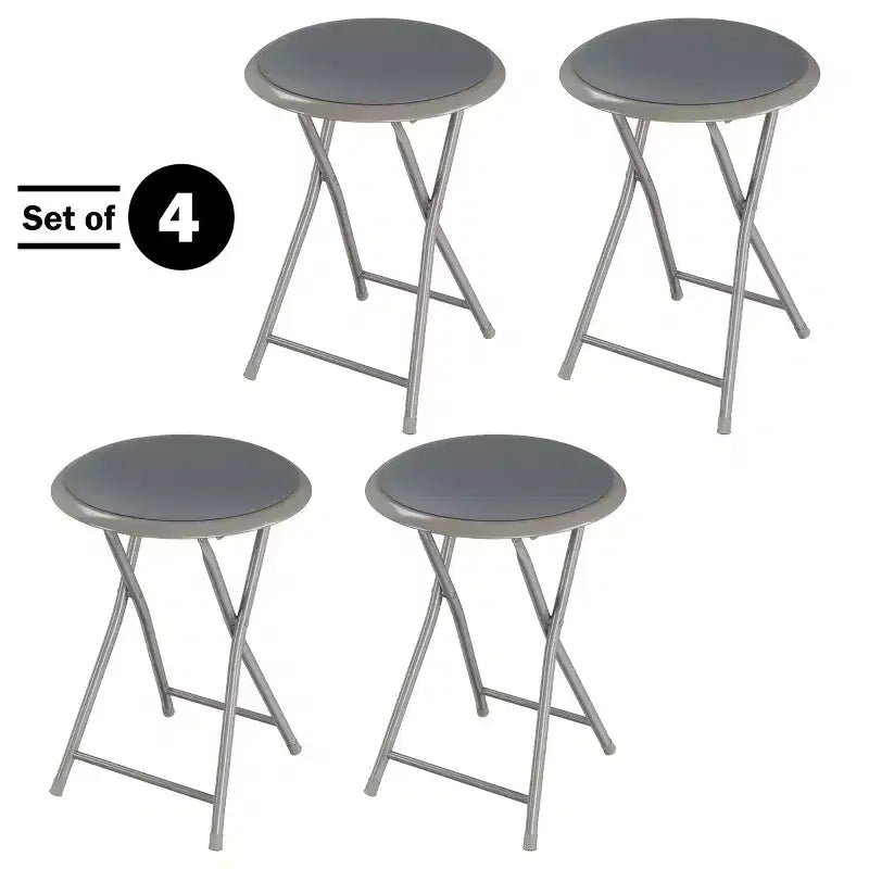 di 4 sgabelli da bar pieghevoli, sgabello resistente da 45,72 cm con capacità di 102 kg e sedile imbottito per dormitorio, sala ricreativa o sala giochi