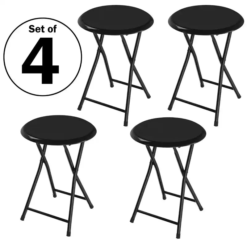 di 4 sgabelli da bar pieghevoli, sgabello resistente da 45,72 cm con capacità di 102 kg e sedile imbottito per dormitorio, sala ricreativa o sala giochi