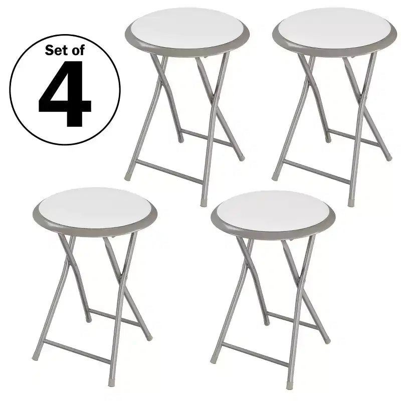 di 4 sgabelli da bar pieghevoli, sgabello resistente da 45,72 cm con capacità di 102 kg e sedile imbottito per dormitorio, sala ricreativa o sala giochi
