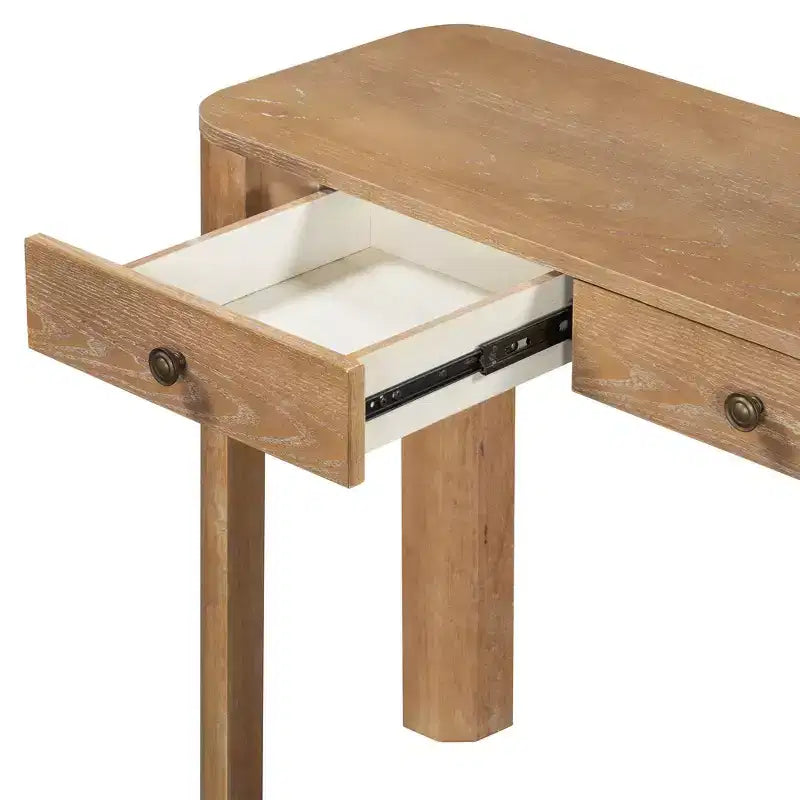 Francis 52 - Consolle rustica con angoli curvi e cassetti a scomparsa