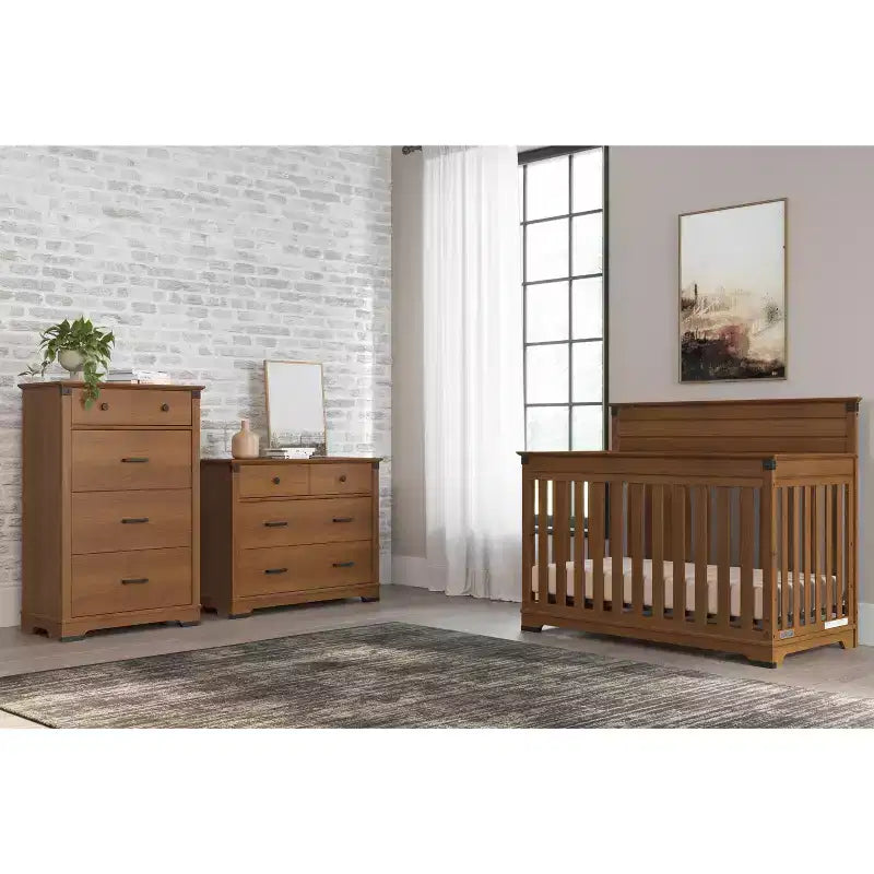 Cameretta Redmond con culla, cassettiera e comò, 3 pezzi, include culla convertibile 4-in-1, cassettiera e comò