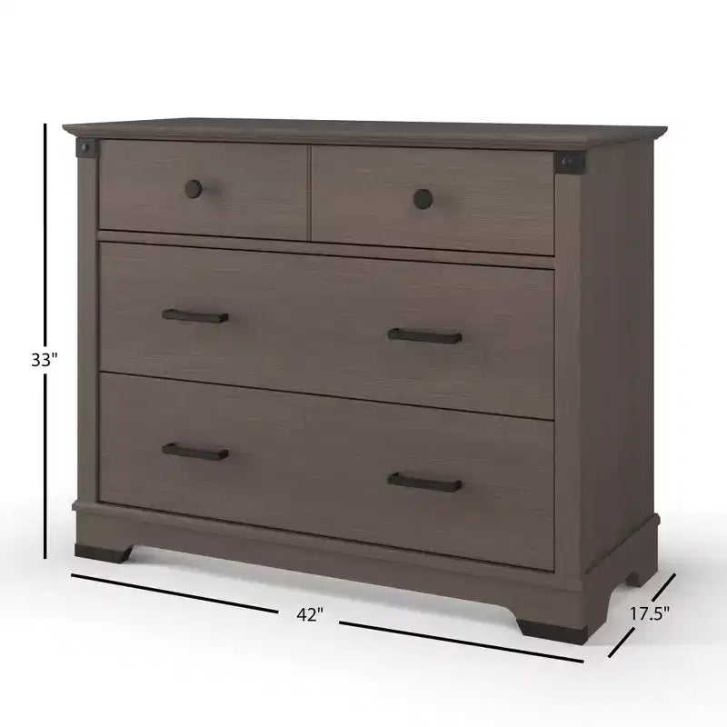 Cameretta Redmond con culla, cassettiera e comò, 3 pezzi, include culla convertibile 4-in-1, cassettiera e comò