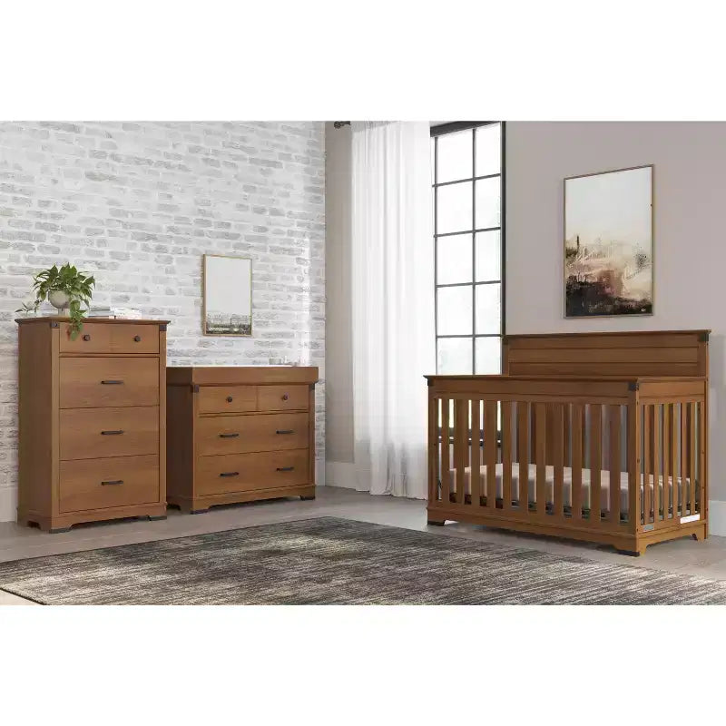 Cameretta Redmond con culla, cassettiera e comò, 3 pezzi, include culla convertibile 4-in-1, cassettiera e comò