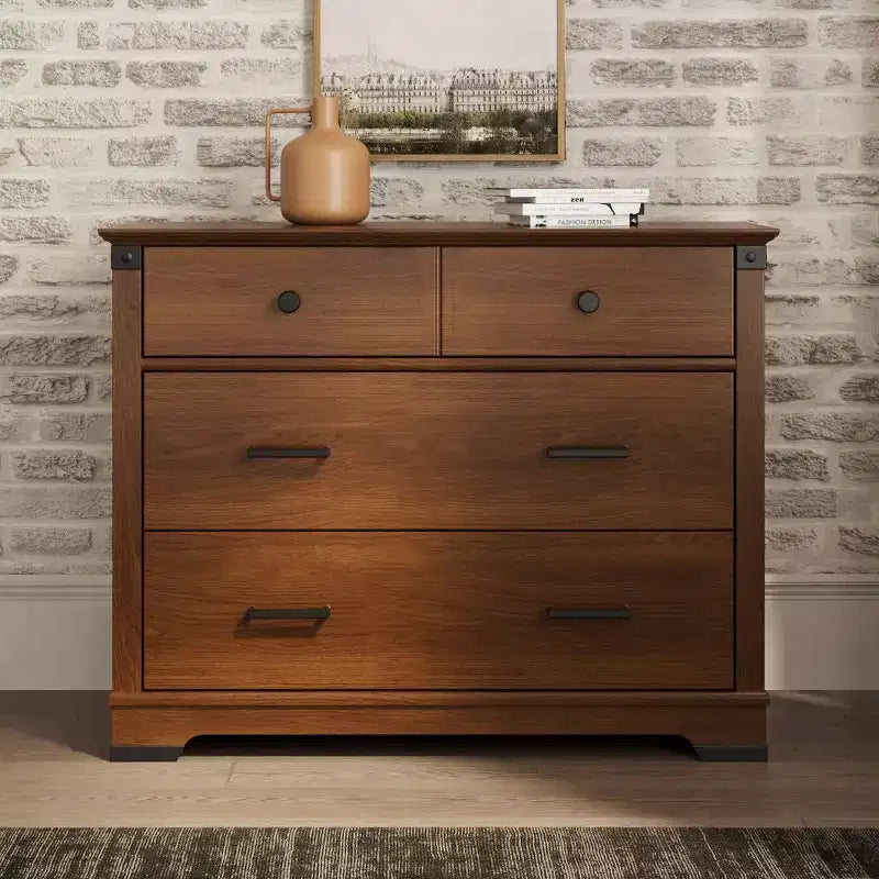Cameretta Redmond con culla, cassettiera e comò, 3 pezzi, include culla convertibile 4-in-1, cassettiera e comò