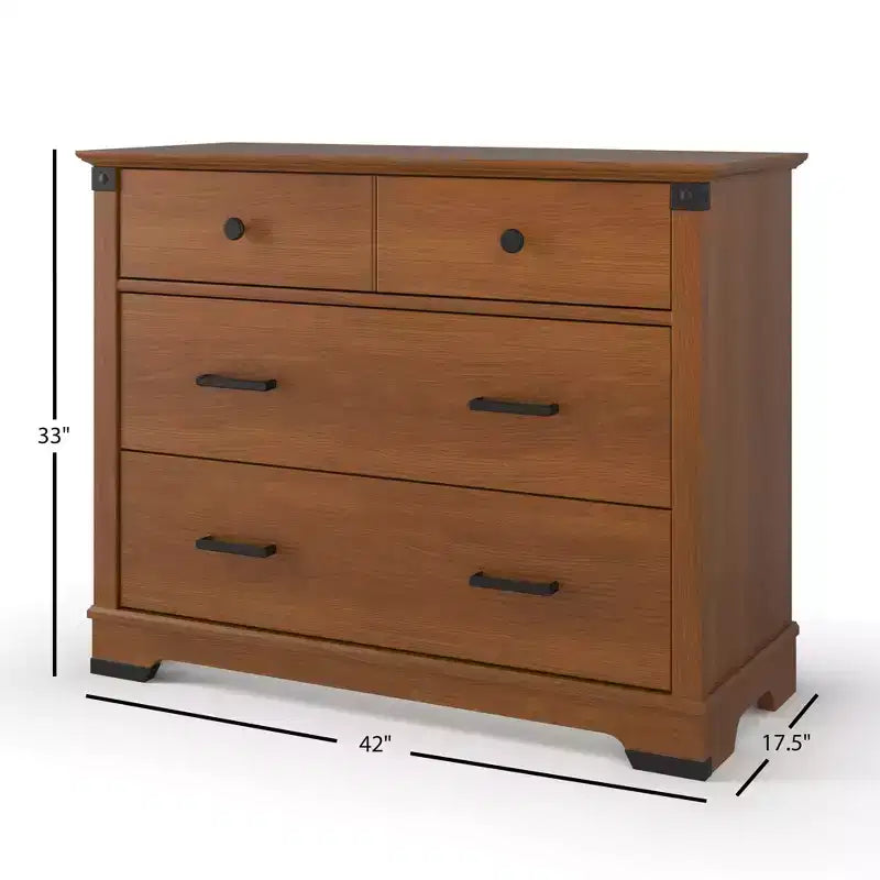 Cameretta Redmond con culla, cassettiera e comò, 3 pezzi, include culla convertibile 4-in-1, cassettiera e comò