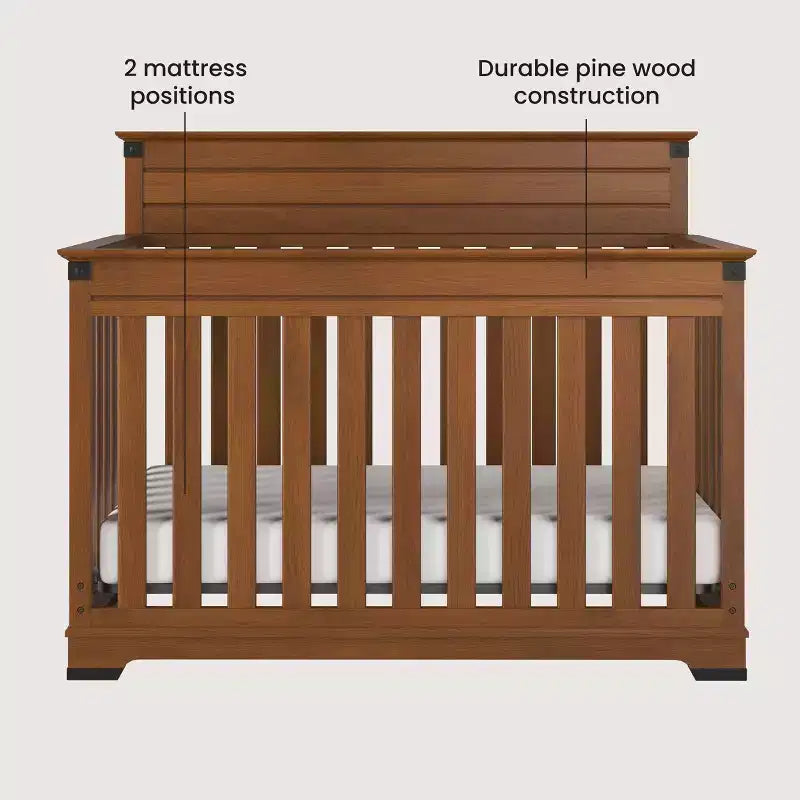 Cameretta Redmond con culla, cassettiera e comò, 3 pezzi, include culla convertibile 4-in-1, cassettiera e comò