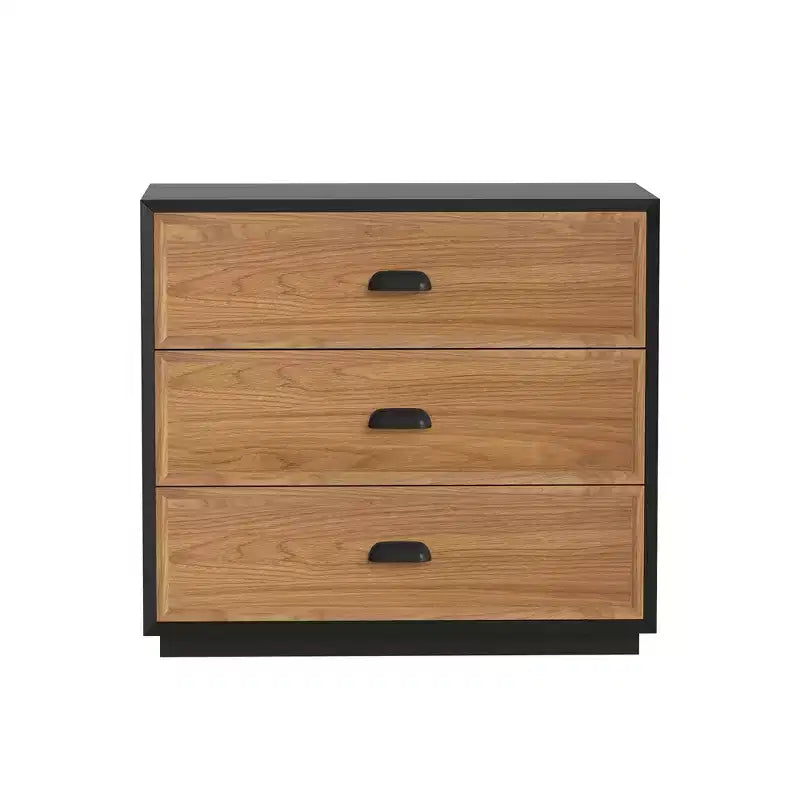 Comodino in legno massello con 3 cassetti Farmhouse 31.49, comodino rustico