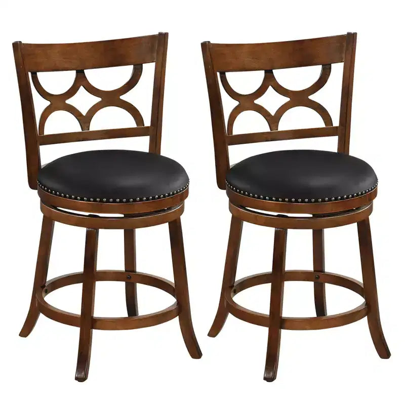 Sgabelli da Bar Altezza 66 cm (26'') Set da 4 con Struttura in Legno di Gomma e Seduta Imbottita