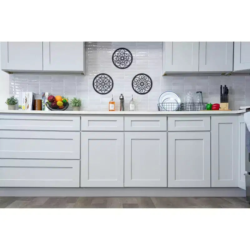 Pensile base da cucina Shaker, 30.5 L x 76.2 A x 22.9 P cm, telaio in legno massiccio, vernice a base d'acqua a basso contenuto di VOC, RTA, grigio tortora
