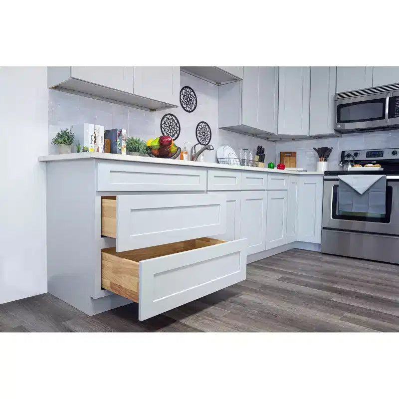 Pensile base da cucina Shaker, 30.5 L x 76.2 A x 22.9 P cm, telaio in legno massiccio, vernice a base d'acqua a basso contenuto di VOC, RTA, grigio tortora