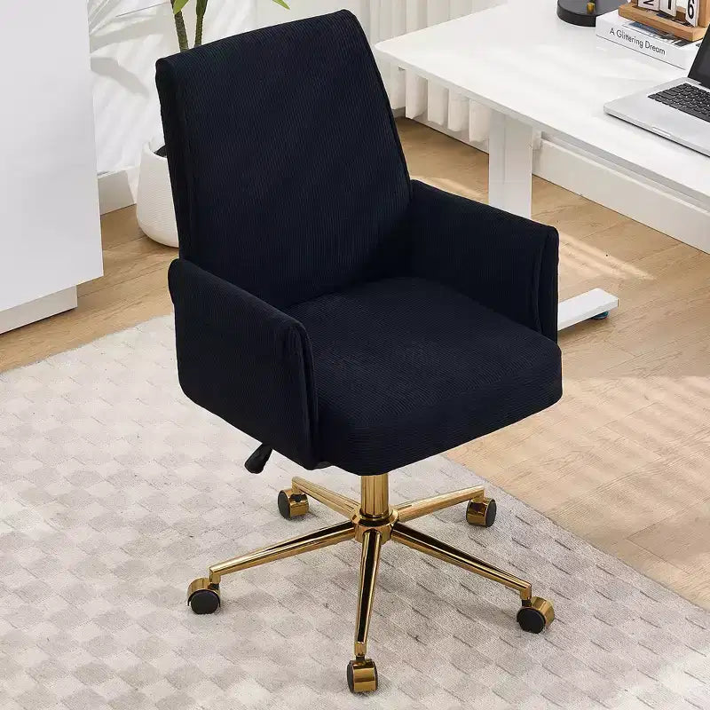 Sedia da ufficio a schienale medio, sollevabile, in tessuto a righe, ergonomica. Ideale per lavoro, studio e relax