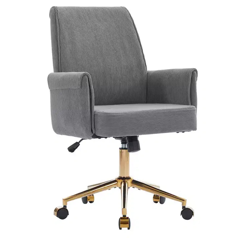 Sedia da ufficio a schienale medio, sollevabile, in tessuto a righe, ergonomica. Ideale per lavoro, studio e relax