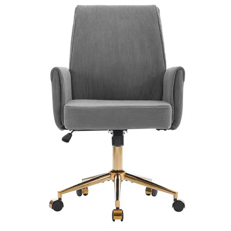 Sedia da ufficio a schienale medio, sollevabile, in tessuto a righe, ergonomica. Ideale per lavoro, studio e relax