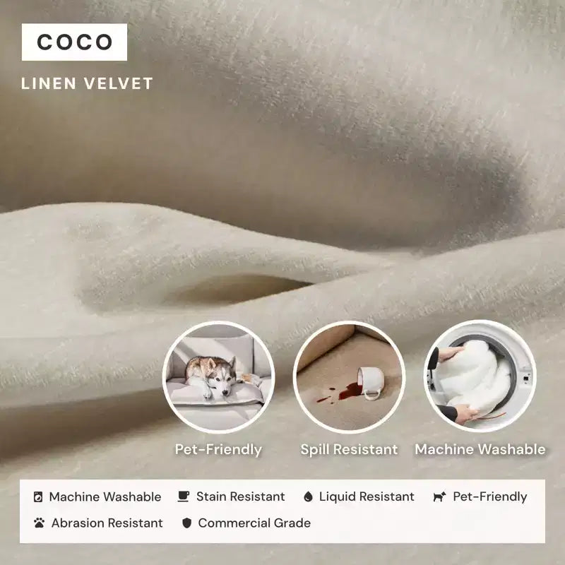 Divano Modulare Lavabile a 4 Posti + Pouf Panca | Seduta Deluxe+ e Cuscino Cloud
