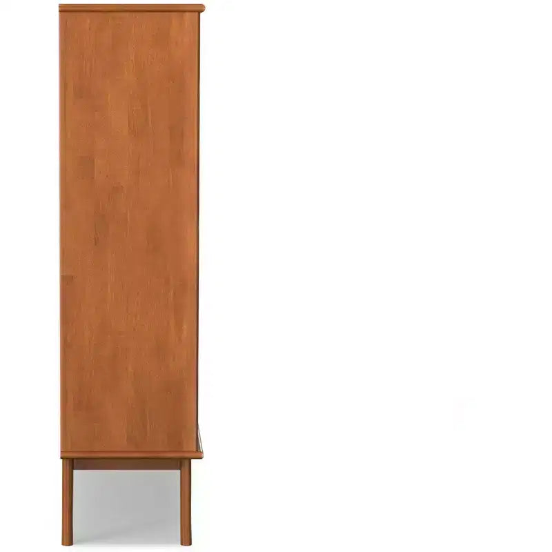 Libreria a colonna in legno massello marrone Teak, stile Mid-Century, larghezza 42 pollici