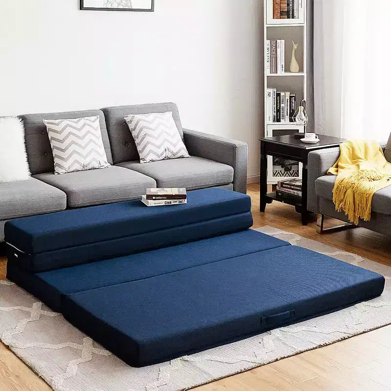 Materasso Pieghevole 4'' Queen Size - in Schiuma, Pieghevole, per Divano Letto, Ospiti
