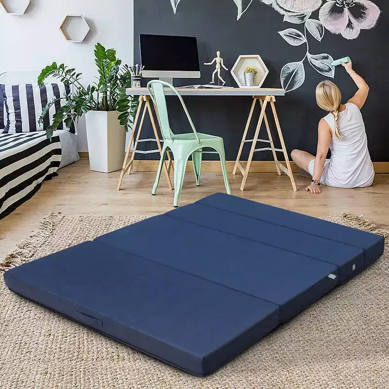 Materasso Pieghevole 4'' Queen Size - in Schiuma, Pieghevole, per Divano Letto, Ospiti