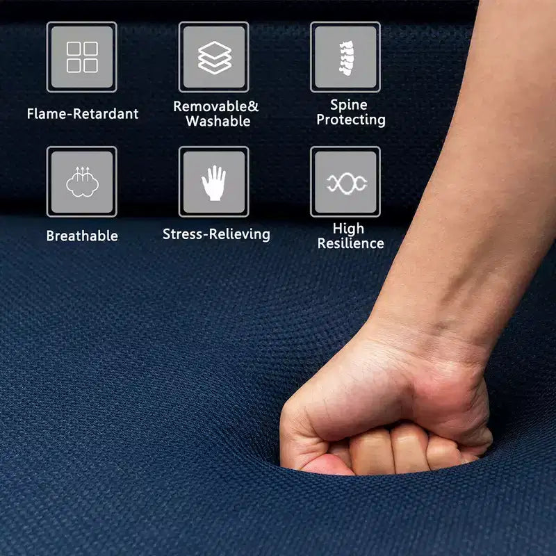Materasso Pieghevole 4'' Queen Size - in Schiuma, Pieghevole, per Divano Letto, Ospiti