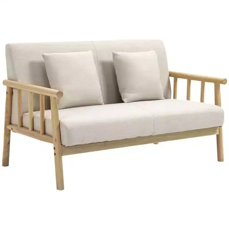 Divano a 2 posti da 48 pollici per piccoli spazi, divanetto moderno per camera da letto, mobili per soggiorno e altro, piccolo divano imbottito, beige