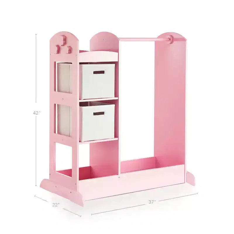 Guardaroba e Centro Travestimenti See and Store: Organizzatore di Vestiti e Costumi per Bambini, Armadio Appeso con Specchio e Contenitori