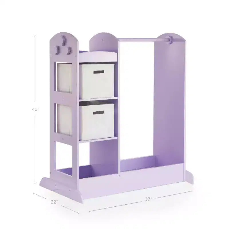 Guardaroba e Centro Travestimenti See and Store: Organizzatore di Vestiti e Costumi per Bambini, Armadio Appeso con Specchio e Contenitori