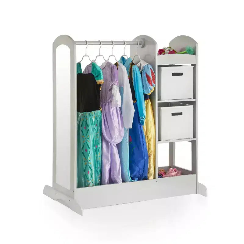 Guardaroba e Centro Travestimenti See and Store: Organizzatore di Vestiti e Costumi per Bambini, Armadio Appeso con Specchio e Contenitori