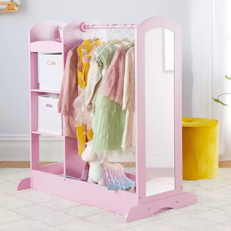 Guardaroba e Centro Travestimenti See and Store: Organizzatore di Vestiti e Costumi per Bambini, Armadio Appeso con Specchio e Contenitori