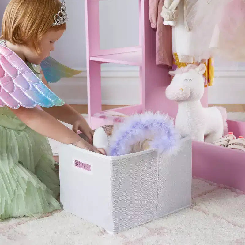 Guardaroba e Centro Travestimenti See and Store: Organizzatore di Vestiti e Costumi per Bambini, Armadio Appeso con Specchio e Contenitori