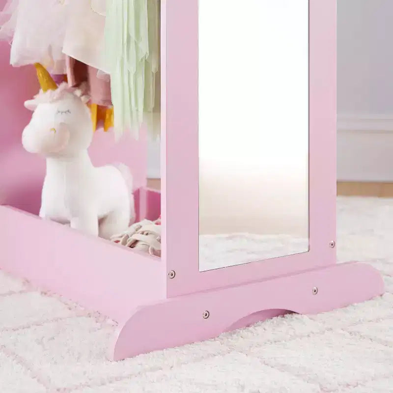Guardaroba e Centro Travestimenti See and Store: Organizzatore di Vestiti e Costumi per Bambini, Armadio Appeso con Specchio e Contenitori