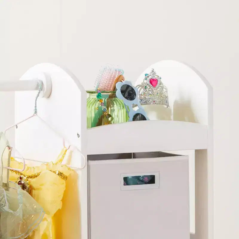 Guardaroba e Centro Travestimenti See and Store: Organizzatore di Vestiti e Costumi per Bambini, Armadio Appeso con Specchio e Contenitori