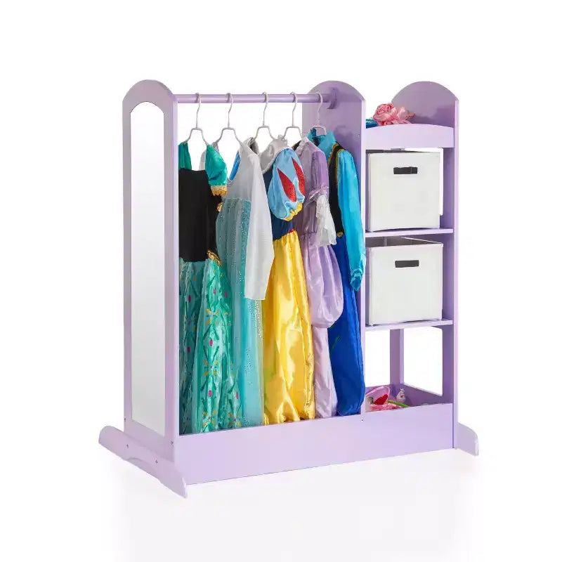 Guardaroba e Centro Travestimenti See and Store: Organizzatore di Vestiti e Costumi per Bambini, Armadio Appeso con Specchio e Contenitori