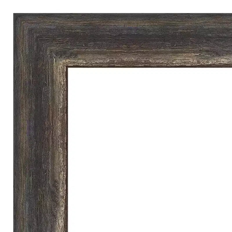 Specchio da Parete da Bagno Stretto Piccolo con Bordo Smussato Rustico a Corteccia 27,5 x 21,5 pollici